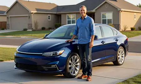 Customer with their delivered car in Parker, Colorado, United States