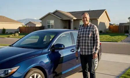 Car delivered to a driveway in Security-Widefield, Colorado, United States