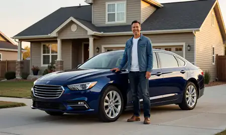 Customer with their delivered car in Thornton, Colorado, United States