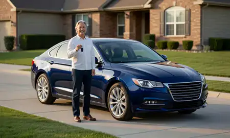 Car delivered to a driveway in Thornton, Colorado, United States