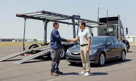 Vehicle owner beside their delivered car in Thornton, Colorado, United States