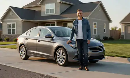 Customer with their delivered car in Westminster, Colorado, United States