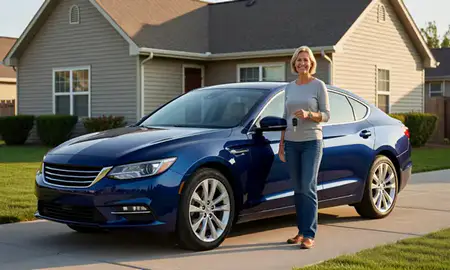 Car delivered to a driveway in Westminster, Colorado, United States