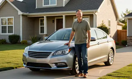 Customer with their delivered car in Windsor, Colorado, United States