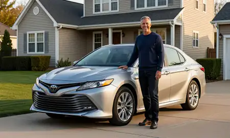 Customer with their delivered car in Ansonia, Connecticut, United States
