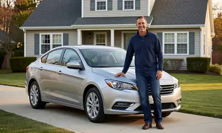 Customer with their delivered car in Conning Towers Nautilus Park, Connecticut, United States