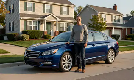 Customer with their delivered car in Hartford, Connecticut, United States