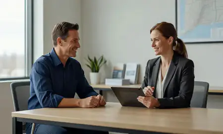 Customer discussing car shipping options in Milford city, Connecticut, United States