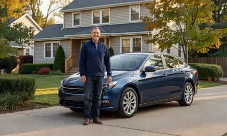 Customer with their delivered car in Norwich, Connecticut, United States