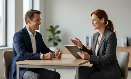 Customer discussing car shipping options in Riverside, Connecticut, United States