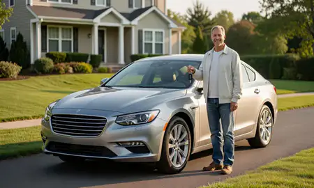 Car delivered to a driveway in Sandy Hook, Connecticut, United States