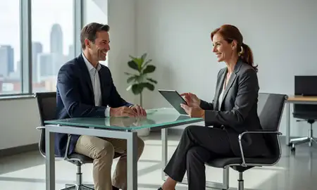Customer discussing car shipping options in Stamford, Connecticut, United States