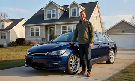 Customer with their delivered car in Storrs, Connecticut, United States