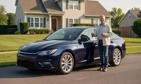 Car delivered to a driveway in Torrington, Connecticut, United States