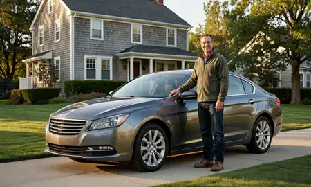 Customer with their delivered car in Wallingford Center, Connecticut, United States