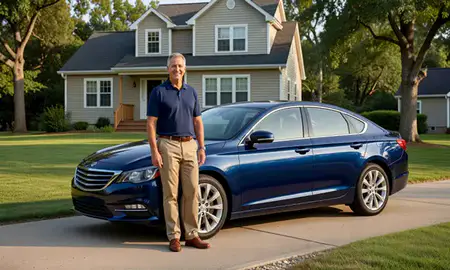 Customer with their delivered car in Delaware, United States
