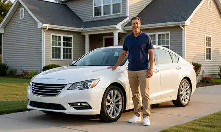 Customer with their delivered car in Bear, Delaware, United States