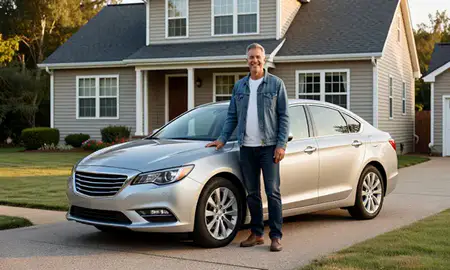 Customer with their delivered car in Brookside, Delaware, United States