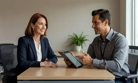 Customer discussing car shipping options in Brookside, Delaware, United States