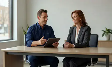 Customer discussing car shipping options in Camden, Delaware, United States