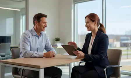 Customer discussing car shipping options in Claymont, Delaware, United States