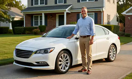 Customer with their delivered car in Dover, Delaware, United States