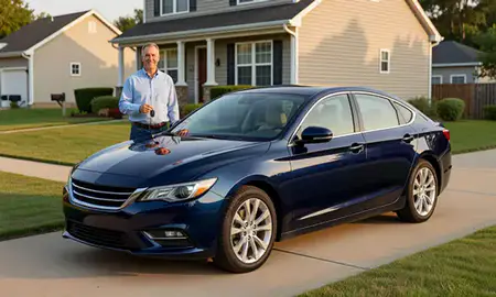 Car delivered to a driveway in Dover, Delaware, United States