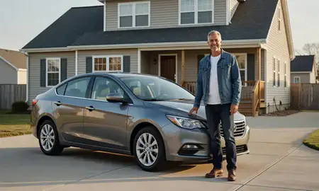 Customer with their delivered car in Elsmere, Delaware, United States