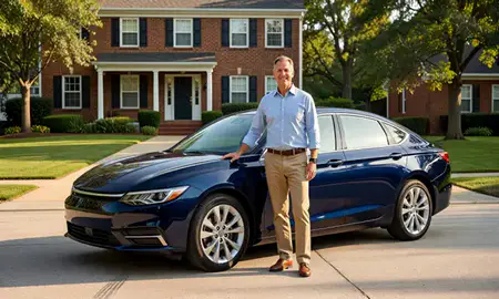 Customer with their delivered car in Georgetown, Delaware, United States