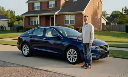 Car delivered to a driveway in Glasgow, Delaware, United States