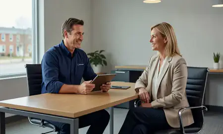 Customer discussing car shipping options in Harrington, Delaware, United States