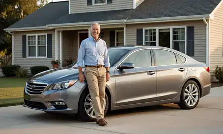 Customer with their delivered car in Laurel, Delaware, United States