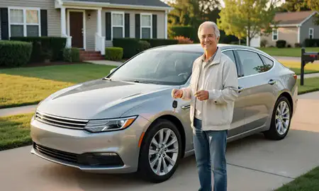 Car delivered to a driveway in Middletown, Delaware, United States