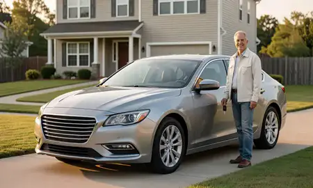 Car delivered to a driveway in Millsboro, Delaware, United States