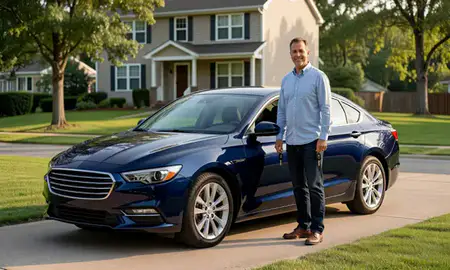 Car delivered to a driveway in Milton, Delaware, United States