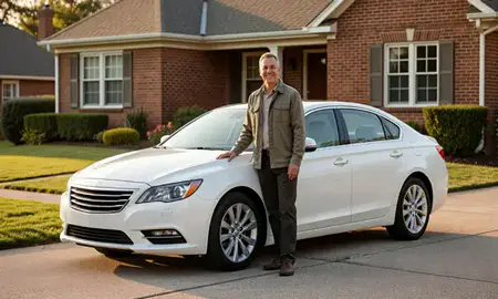 Customer with their delivered car in New Castle, Delaware, United States