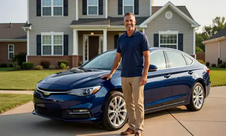 Customer with their delivered car in Pike Creek, Delaware, United States