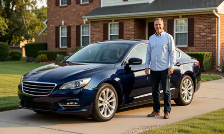 Car delivered to a driveway in Rising Sun-Lebanon, Delaware, United States