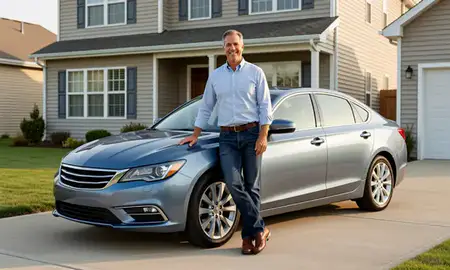 Customer with their delivered car in Seaford, Delaware, United States