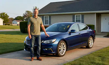 Customer with their delivered car in Smyrna, Delaware, United States