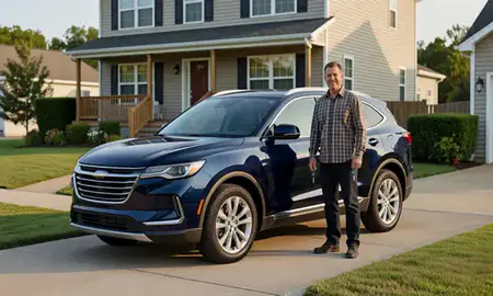 Car delivered to a driveway in Smyrna, Delaware, United States