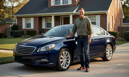 Customer with their delivered car in District of Columbia, United States