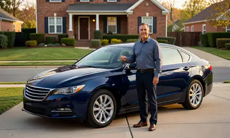 Car delivered to a driveway in District of Columbia, United States