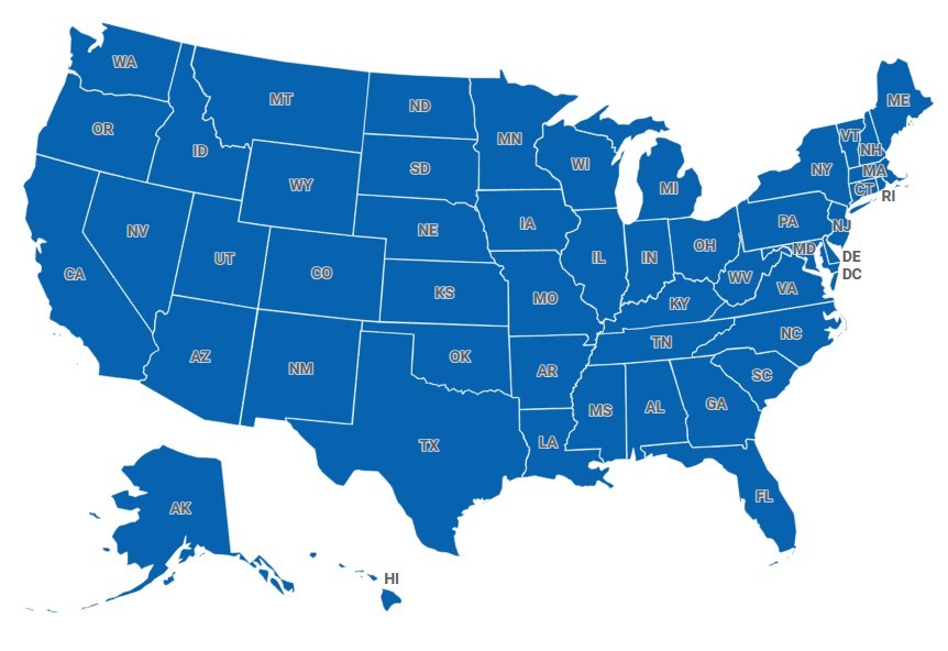 Map of District of Columbia, USA