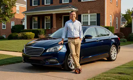 Customer with their delivered car in Washington, District of Columbia, United States