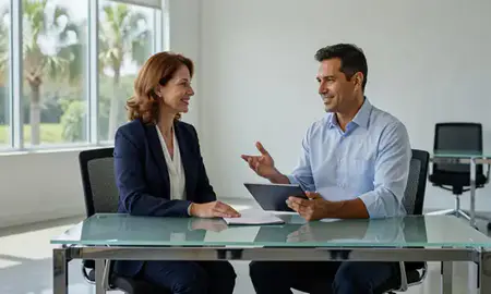 Customer discussing car shipping options in Bonita Springs, Florida, United States