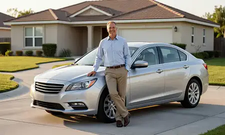Customer with their delivered car in Brandon, Florida, United States