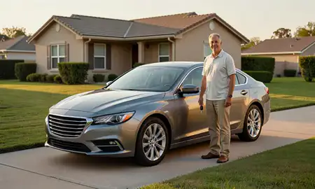 Car delivered to a driveway in Brandon, Florida, United States