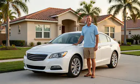 Customer with their delivered car in Cape Coral, Florida, United States