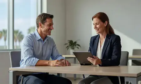 Customer discussing car shipping options in Clearwater, Florida, United States